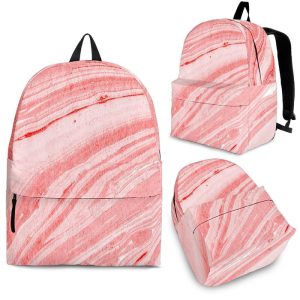 Pink Liquid Marble Print Back To School Backpack BP641