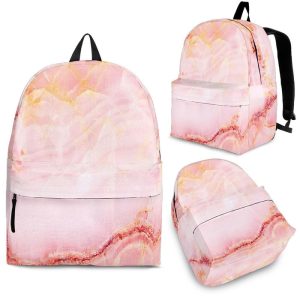 Pink Marble Print Back To School Backpack BP124