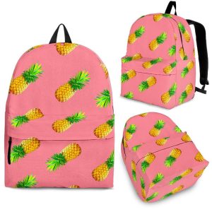 Pink Pineapple Pattern Print Back To School Backpack BP639