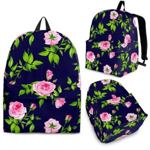 Pink Rose Floral Flower Pattern Print Back To School Backpack BP637
