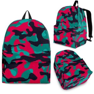 Pink Teal And Black Camouflage Print Back To School Backpack BP360
