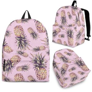 Pink Vintage Pineapple Pattern Print Back To School Backpack BP631