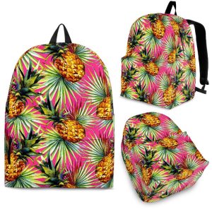 Pink Watercolor Pineapple Pattern Print Back To School Backpack BP630