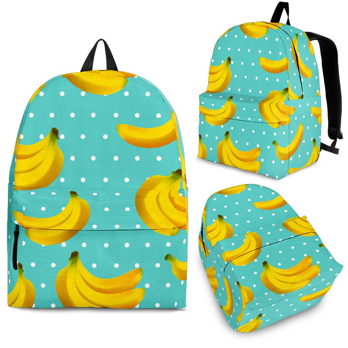 Polka Dot Banana Pattern Print Back To School Backpack BP628