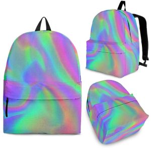 Psychedelic Holographic Trippy Print Back To School Backpack BP624