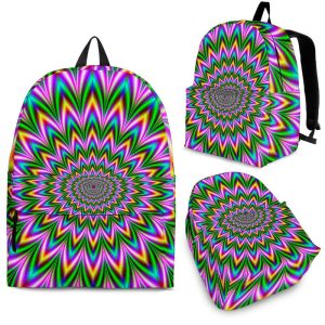 Psychedelic Radiant Optical Illusion Back To School Backpack BP623