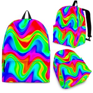 Psychedelic Rainbow Trippy Print Back To School Backpack BP622