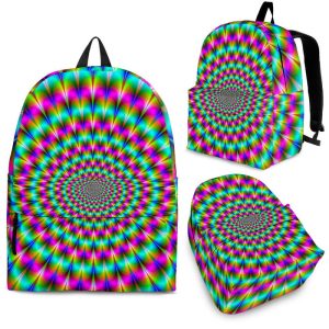 Psychedelic Rave Optical Illusion Back To School Backpack BP621