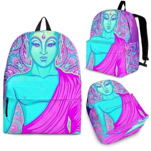 Purple And Teal Buddha Print Back To School Backpack BP408