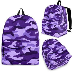 Purple Camouflage Print Back To School Backpack BP103
