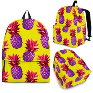 Purple EDM Pineapple Pattern Print Back To School Backpack BP615