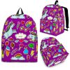 Purple Girly Unicorn Pattern Print Back To School Backpack BP612
