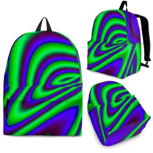 Purple Green Psychedelic Trippy Print Back To School Backpack BP611