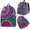 Purple Teal Circle Mandala Print Back To School Backpack BP604