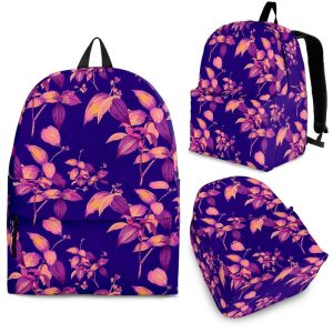 Purple Tropical Hawaiian Pattern Print Back To School Backpack BP602