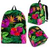 Purple Tropical Pattern Print Back To School Backpack BP601