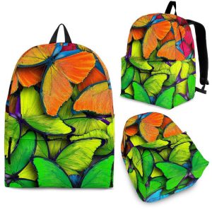 Rainbow Butterfly Pattern Print Back To School Backpack BP401