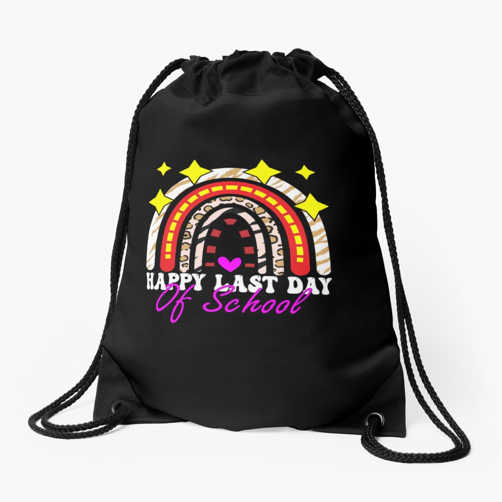 Rainbow Happy Last Day Of School Student Gift Drawstring Bag DSB425