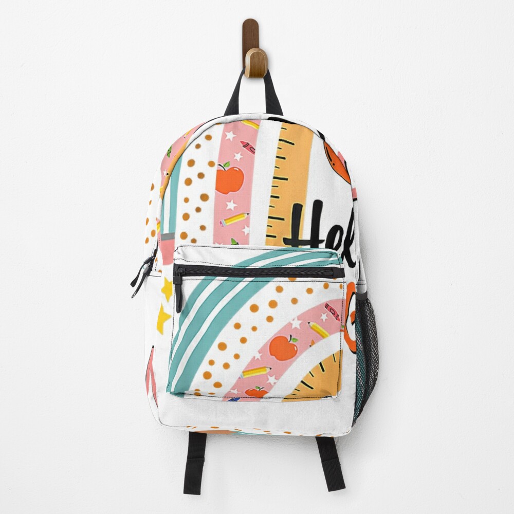 Rainbow Hello Kindergarten Teacher First Day Of School Backpack PBP095