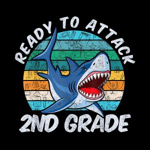 Ready To Attack 2Nd Grade Shark Gift Back To School Drawstring Bag DSB432 1