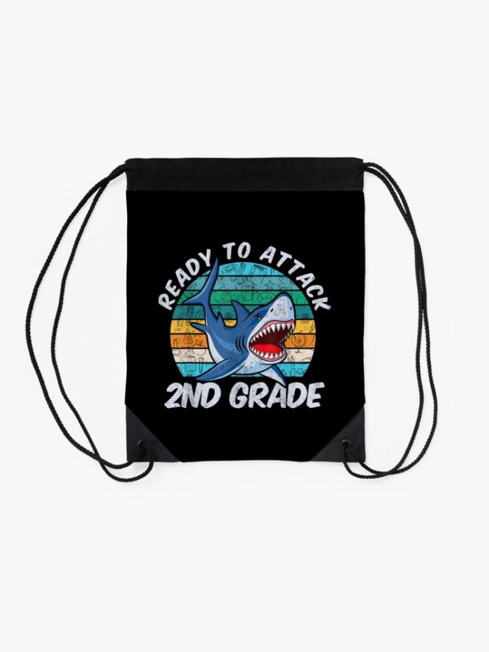 Ready To Attack 2Nd Grade Shark Gift Back To School Drawstring Bag DSB432 2