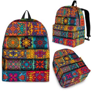 Rectangle Mandala Bohemian Pattern Print Back To School Backpack BP593