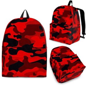 Red And Black Camouflage Print Back To School Backpack BP101
