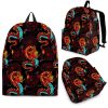 Red Dragon Lotus Pattern Print Back To School Backpack BP591