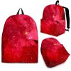 Red Galaxy Space Cloud Print Back To School Backpack BP590