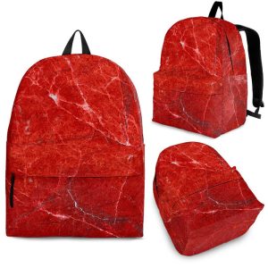 Red Marble Print Back To School Backpack BP589