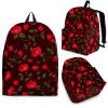 Red Rose Floral Flower Pattern Print Back To School Backpack BP584