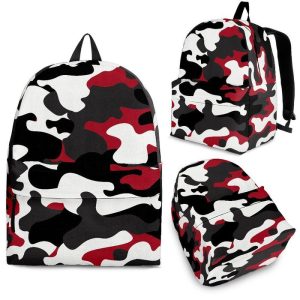 Red Snow Camouflage Print Back To School Backpack BP148