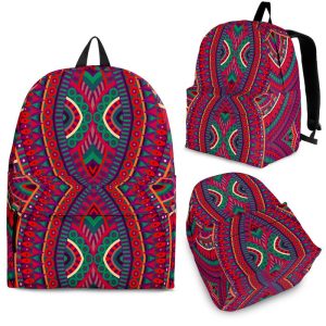 Red Tribal Ethnic Mandala Print Back To School Backpack BP579