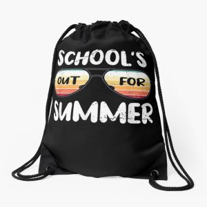 Retro Last Day Of School School'S Out For Summer Drawstring Bag DSB1457