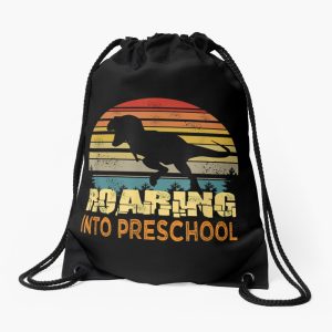 Roaring Preschool Dinosaur Back To School First Day Boys Drawstring Bag DSB150