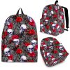 Rose Branch Skull Pattern Print Back To School Backpack BP576