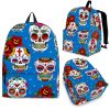 Rose Sugar Skull Pattern Print Back To School Backpack BP571