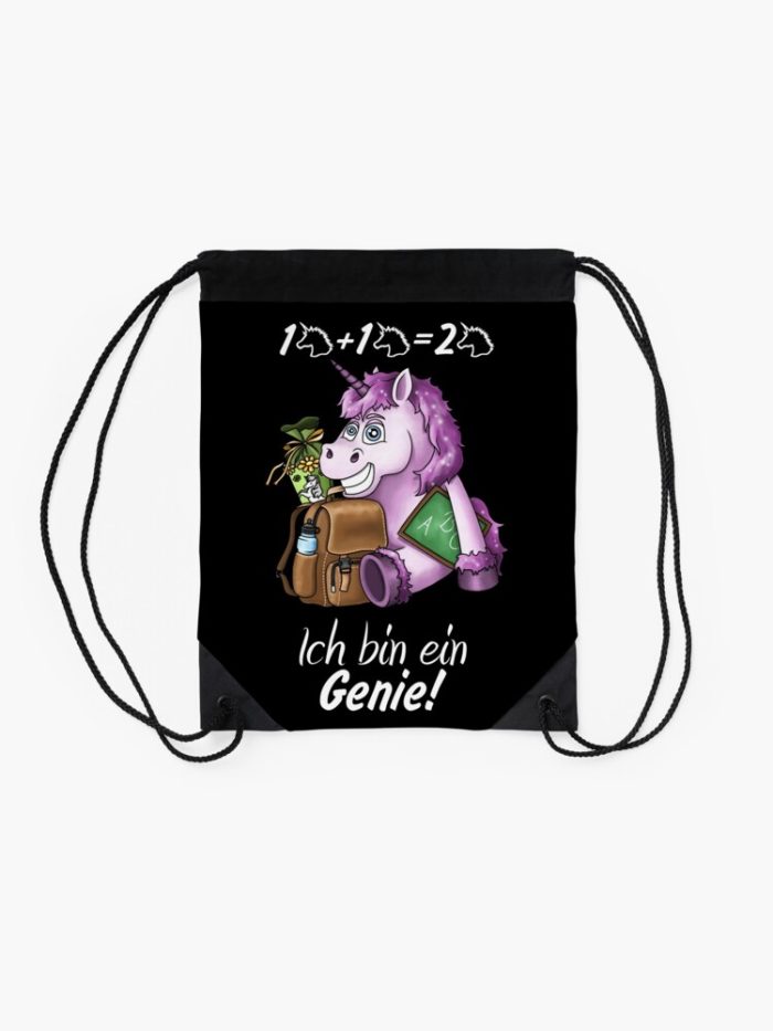 School Beginners First Day Of School Cute Unicorn With School Cone Drawstring Bag DSB1468 2