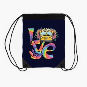 School Bus Driver Tie Dye Valentines Day Love Drawstring Bag DSB280 2