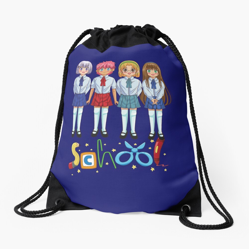 School Day Anime Happy 100 Day Of School Drawstring Bag DSB650