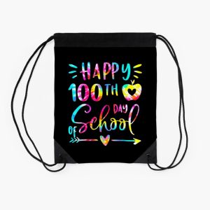 School Happy 100Th Day Of School Teachers Students Drawstring Bag DSB1399 2