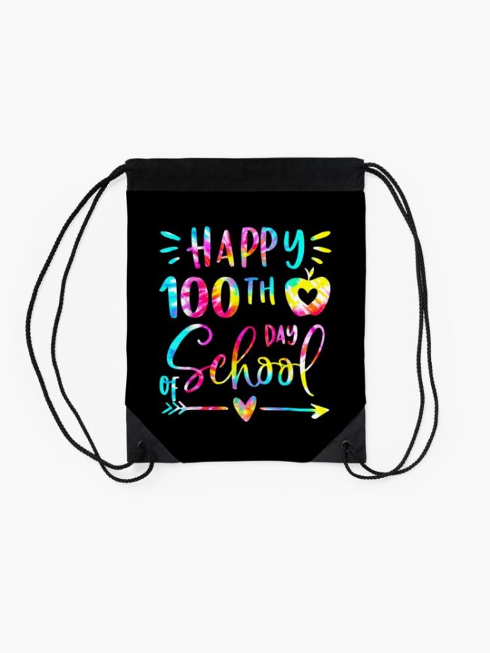 School Happy 100Th Day Of School Teachers Students Drawstring Bag DSB1399 2