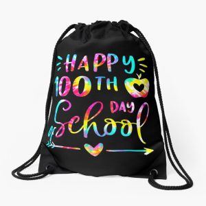 School Happy 100Th Day Of School Teachers Students Drawstring Bag DSB1399