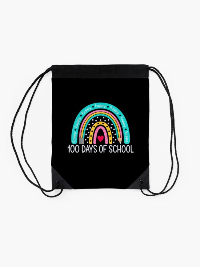 School Happy 100Th Day Of School Teachers Students Drawstring Bag DSB1433 2