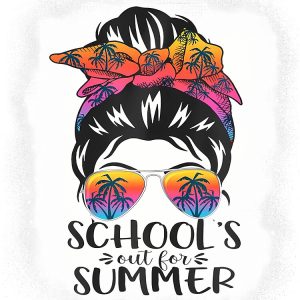 School Out For Summer Messy Bun Teacher Last Day Of School Backpack PBP429 1