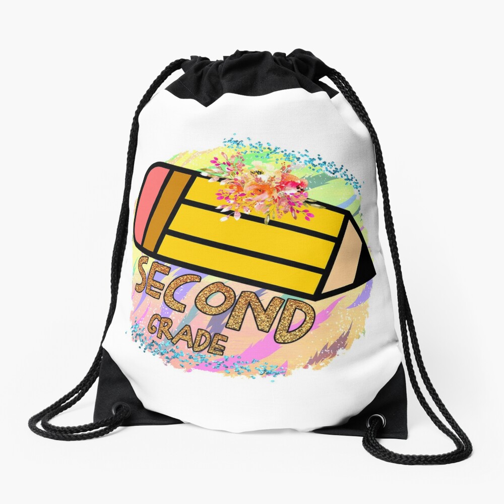 Second Grade Happy First Day Of School Back To School Drawstring Bag DSB089