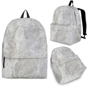 Silver Grey Marble Print Back To School Backpack BP564