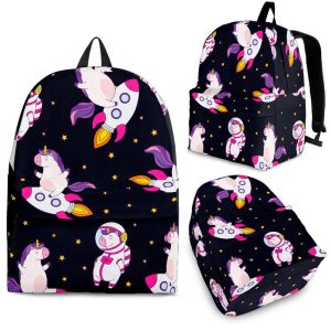 Space Astronaut Unicorn Pattern Print Back To School Backpack BP561