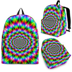 Spiky Psychedelic Optical Illusion Back To School Backpack BP560