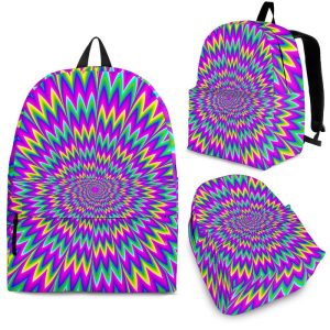 Spiky Spiral Moving Optical Illusion Back To School Backpack BP559